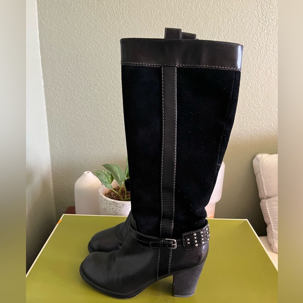 Naturalizer “Glassy” Leather/Suede Knee High Boots